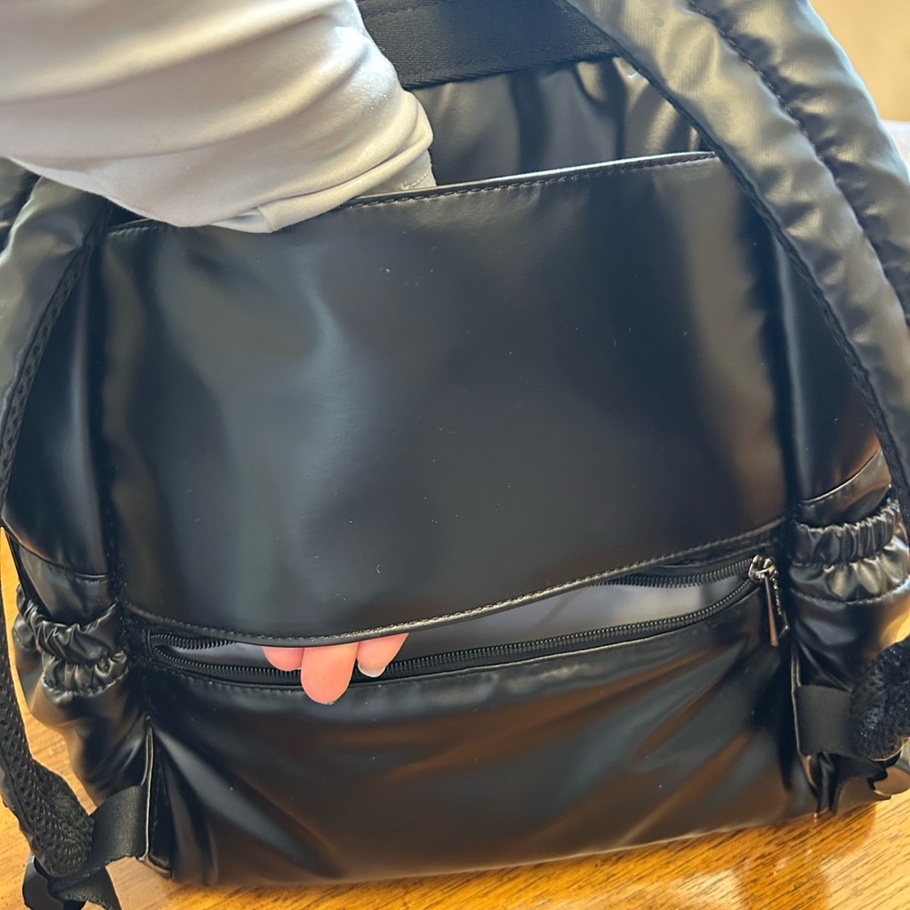 Black Quilted Baby Backpack Diaper Bag - Picture 6 of 15